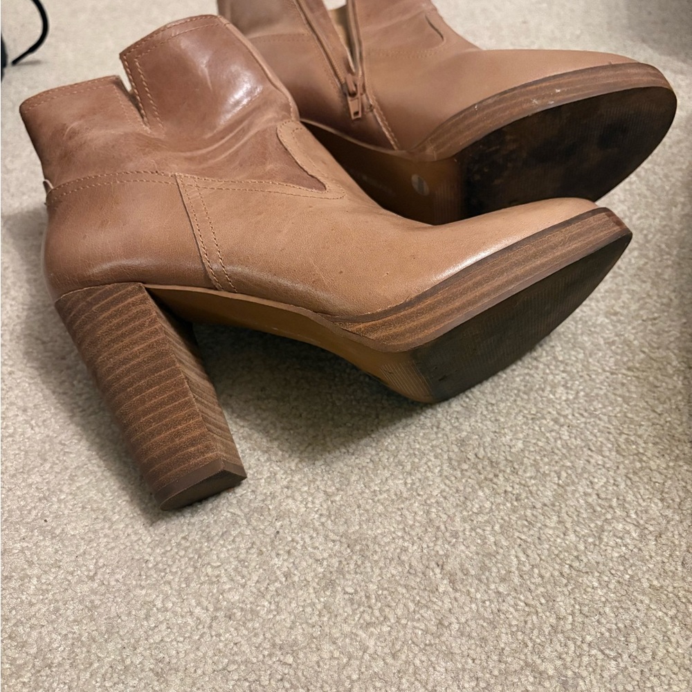 Lucky Brand Tan Platform Ankle Boots